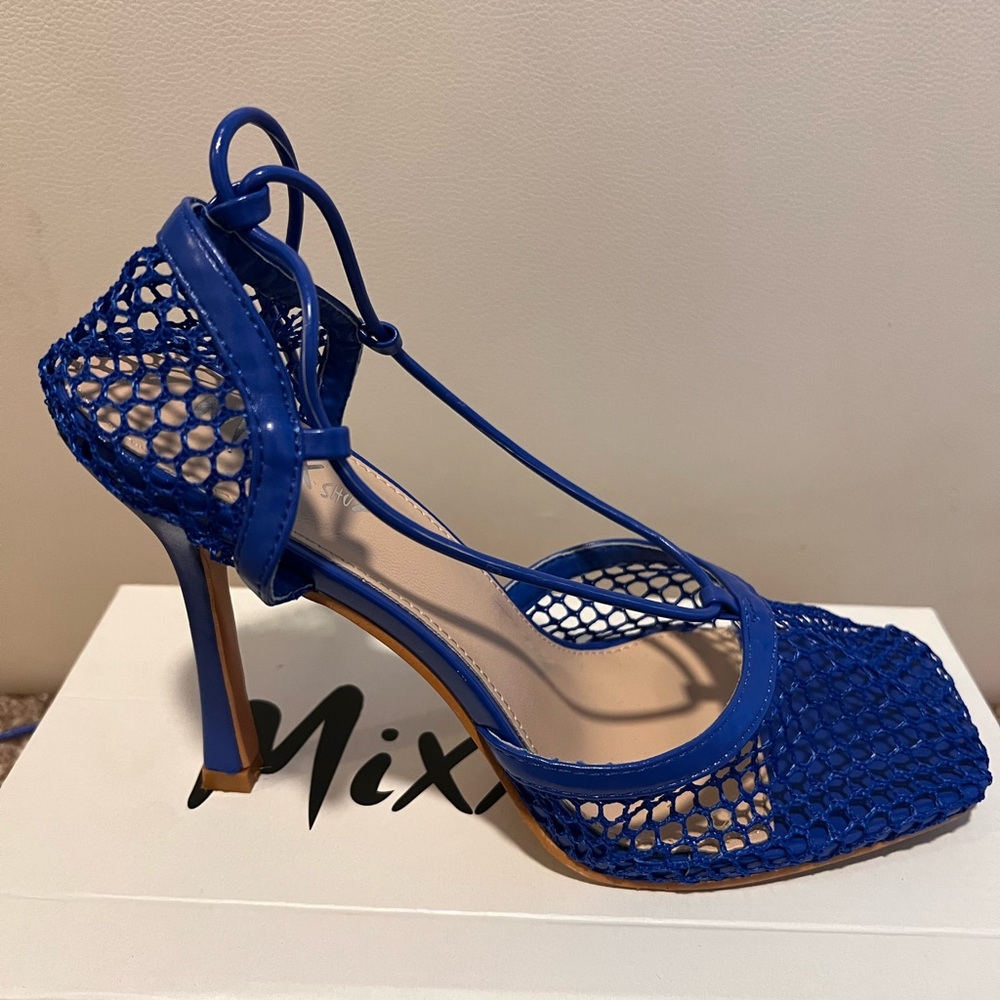 Mixx Shuz Vibrant Blue Women's Mesh Heels